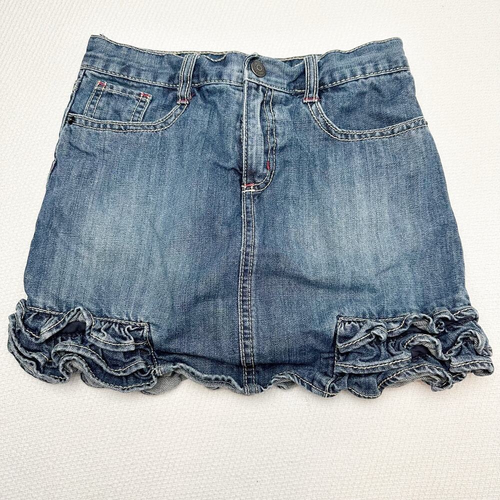 Gymboree Girls Bottoms, Ruffle Hem Mini Jean Skorts, Sz 10